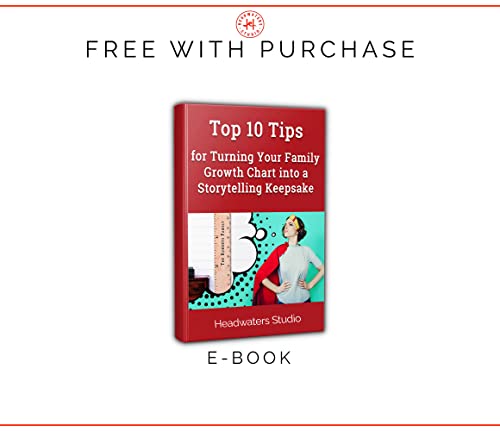 " Headwaters Studio Wooden Ruler Growth Chart For Kids, Boys & Girls - Height Chart & Height Measurement For Wall - Kids Nursery Wall Decor & Room Hanging Wall Decor - Our Growing Family - Gray" #TOP2