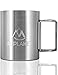 ALPLAKE® Tazza in acciaio inox a doppia parete, con manico pieghevole, 250 ml