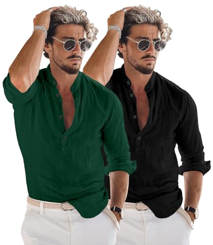 Image of Combo of Men Solid Cotton Blend Straight Kurta Shirt Pack of 2