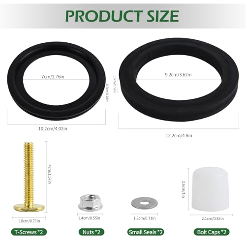 Image of 2 Pcs RV Toilet Seal,with Mounting Hardware Kit Fit 385311652 Caravan Toilet Replacement Seal and 385311658,Compatible with Dometic 300 /310 /320 Series Flange
