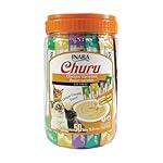 INABA Churu Cat Treats, Grain-Free, Lickable, Squeezable Creamy Purée Cat Treat/Topper with Vitamin E & Taurine, 0.5 Ounces Each Tube, 50 Tubes, Chicken Variety