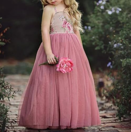 Toddler Tulle Dress Little Girls Floral Tutu Princess Dress Sleeveless Long Gown Party Sundress for Kids3