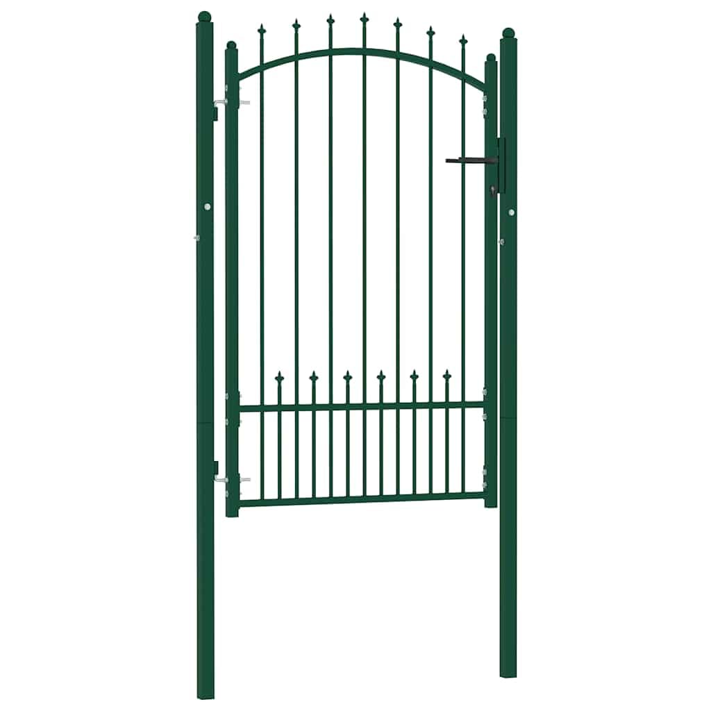 vidaXL Cancello per recinzione EMMEN con punte in acciaio 104x117 cm verde