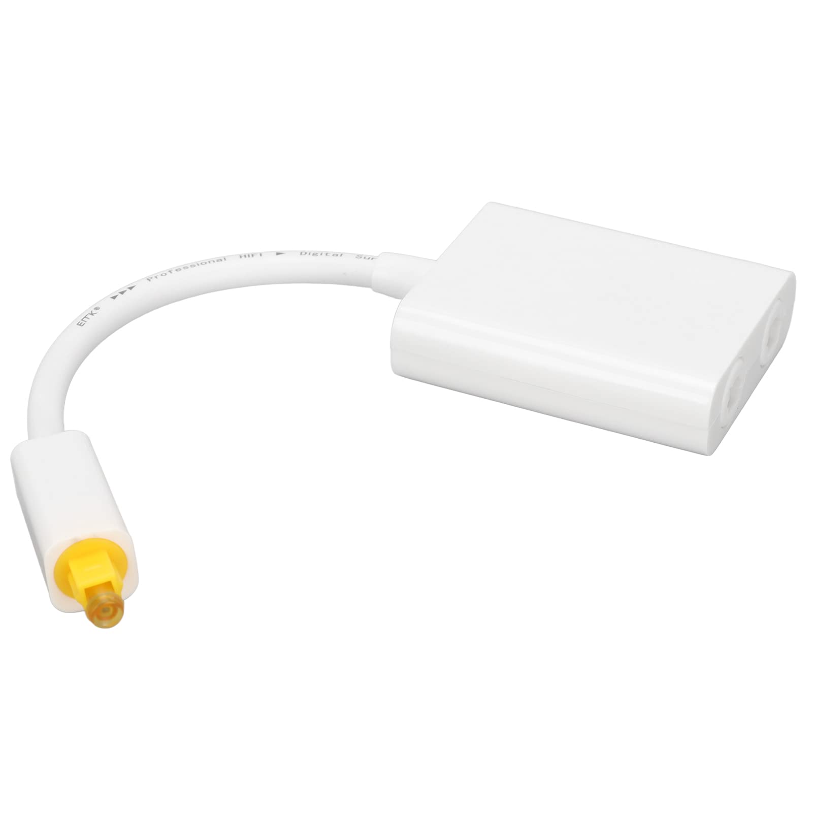 Optical Fiber Sound Adapter, Small Optical Cable Splitter 1 in 2 Out Surround Sound Stable Fast Transmission for DVD for Computer (White)-image-25
