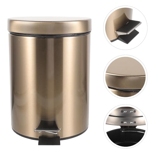 Caneca de basura con pedal Beaupretty 5L acero inoxidable marrón miniatura 7