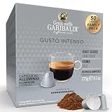 Gran Caffè Garibaldi Espresso Pods, Italian Roasted Coffee, Compatible Nespresso Original Line Machines, Nitrogen Flushed, Strong & Intense, Cocoa & Dried Fruit, Dark Roast - Gusto Intenso (Aluminum) 50 Cups