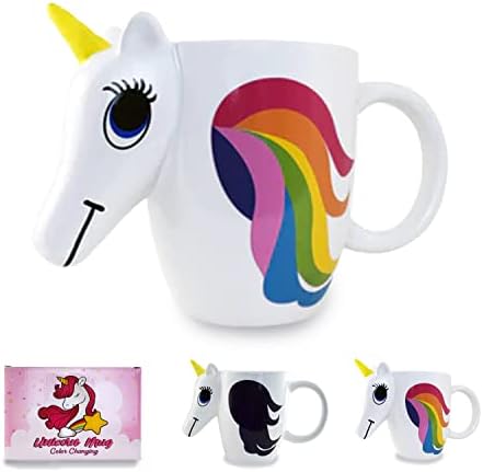 KINREX Unicorn Mug – Cute Magic Rainbow Color Changing Unicorn Ce...