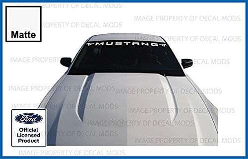 Decal Mods Front Windshield Banner Compatible with Ford Mustang (2010-2014) Decal Sticker Graphic V6 Pony - PMP (Soft Baby Pink) - CSOFTPINK