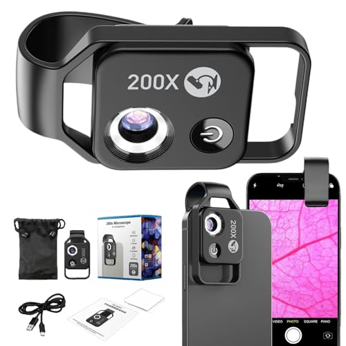 Microscope pour iPhone Nano Zoom 200x objectif CPL pour éviter les photos floues