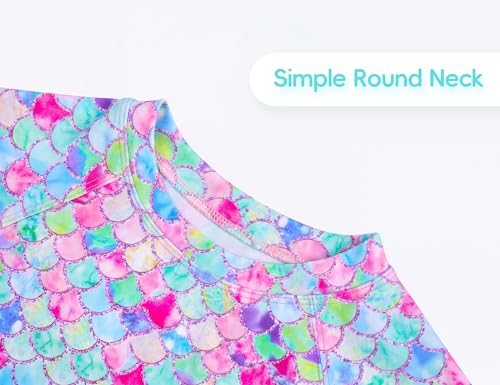 Image of Girls Swimsuit Long Sleeve Rush Guard Bathing Suit Swimwear with Bikini Bottom Sun Protection