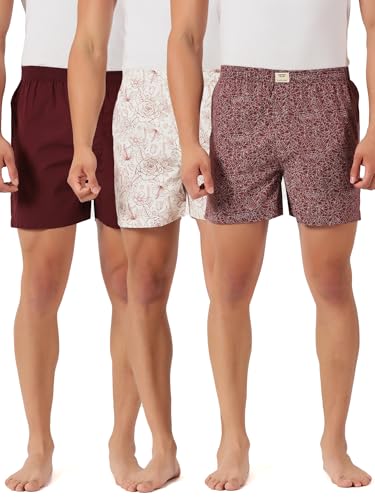 Image of Thomas Scott Men's | Cricket Club | Regular Fit | 100% Cotton | Casual | Woven | Boxer | Shorts | Pack of 3