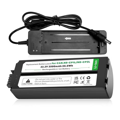 OHZHAO Upgrade 2500mAh NB-CP2L CP1L Akku + Ladegerät Adapter für Canon Fotodrucker Selphy CP1500, CP1300, CP1200, CP910, CP900, CP820, CP810, CP800, CP520, CP510, CP500, CP100