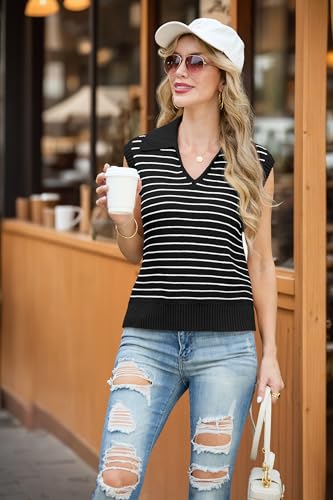 IWOLLENCE Women's Casual Sweater Vest Cap Sleeve Knit Pullover V Neck Sleeveless Tank Tops 2025 Spring Summer Clothes2