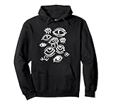 Distressed Eyeball Grunge Eyes Goth Strange Unique Harajuku Pullover Hoodie