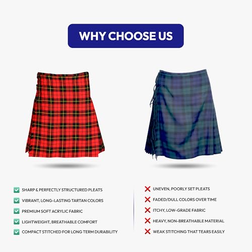 Image of Authentic Scottish Men's Tartan Kilts - Highland Light Weight Value Kilt | Embrace Your Heritage with Comfort