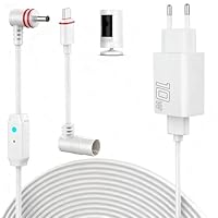10W 7.6 m Stromkabel und Adapter, kompatibel mit Ring Spotlight Cam Plus/Pro und Stick Up Cam. Akku, Ladekabel für Ring,Netzstecker und USB-C-Ladekabel mit Kontrollleuchte (1 Packung) (Weiß-10W)