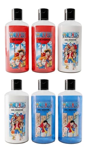 Gel Douche Enfant One Piece BUBBLE HEROES Lot de 6 x 400ml aux Parfums Grenade Amande East Blue