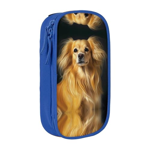 Astuccio a pelo a doppio strato astuccio ad alta capacità organizer per ufficio Taglia unica Astucci per matite stampato lungo giallo blu