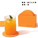 PROTEJA SUS SUPERFICIES : No se preocupe más de las marcas, manchas o arañazos causados por sus vasos y tazas. absorbentes y con un espesor de 5 mm, estos bonitos posavasos Chillify protegerán eficazmente todas sus superficies. Madera, granito, mármol o piedra, evite dañar sus muebles preciosos.