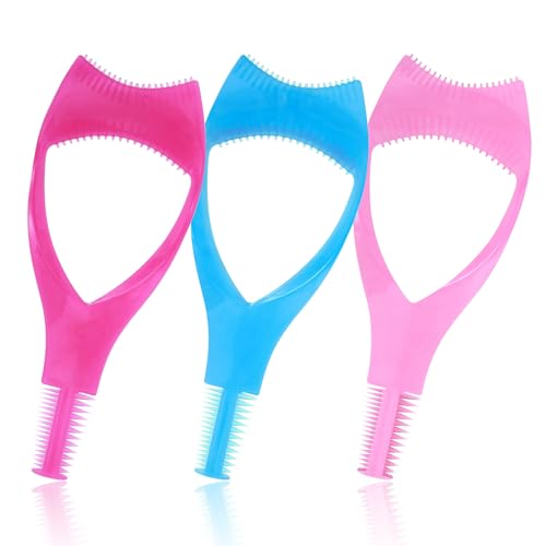 3 Piezas Plantilla de Pestañas, Herramientas de Maquillaje para Pestañas 3 en 1 Aplicador de Máscara y Escudo Protector Cepillo de Pestañas Accesorio Esencial para una Aplicación Precisa y Sin Manchas