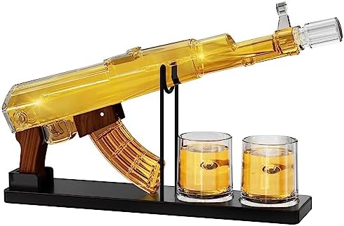 Kollea Horse Whiskey Decanter Set With 2 Glasses - Western Cowboy Theme, 67oz Lead-Free Glass, Gift Box