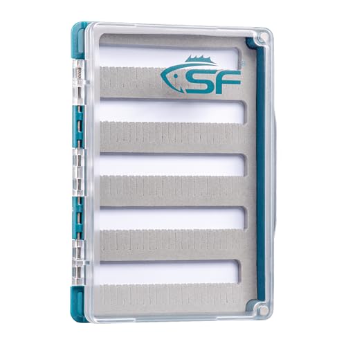 SF Fly Fishing Box Magnetic Closure Slit Foam Polycarbonate Material Clear Lid Trout Flies Fly Box, Small 1PCS/Slit Foam/S 5.04''x3.62''x0.83''