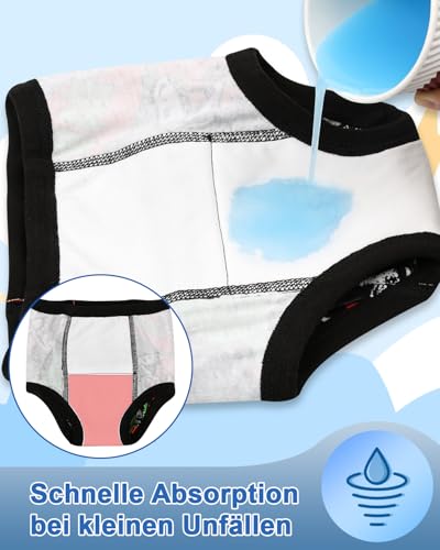 FLYISH DIRECT Töpfchen Trainingshose, 4er-Pack Kinder Trainingsunterwäsche für Jungen und Mädchen für Töpfchentraining, 100/3T