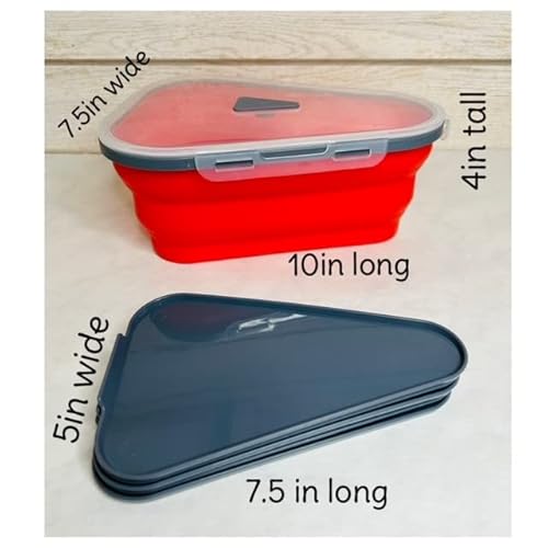 Ma-Cation Pizza Storage Container-Cheese Grater - Food Grade Silicone - 5 Removable Trays Storage - Dishwasher & Microwave Safe - Collapsible Container - Travel Size Pizza Container - Food Storage #TOP4
