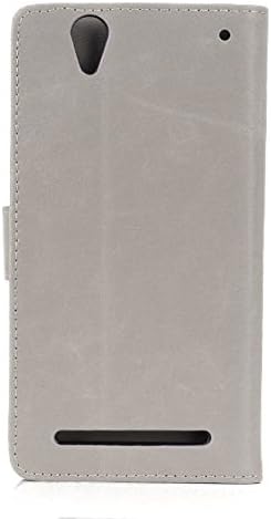 Business Wallet Leather Flip Cover with Stand for Sony Xperia T2 Ultra D5306/Ultra Dual D5322 - Retail Packaging - Grey