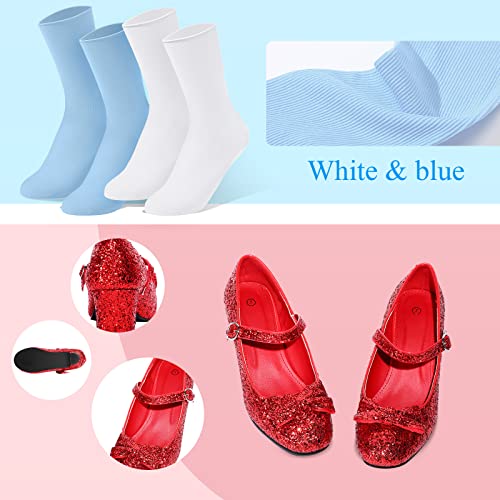 Haysandy Red Dress Shoes for Women Glitter Heels Women Costume Princess Shoes for Yellow Brick Road with Socks3