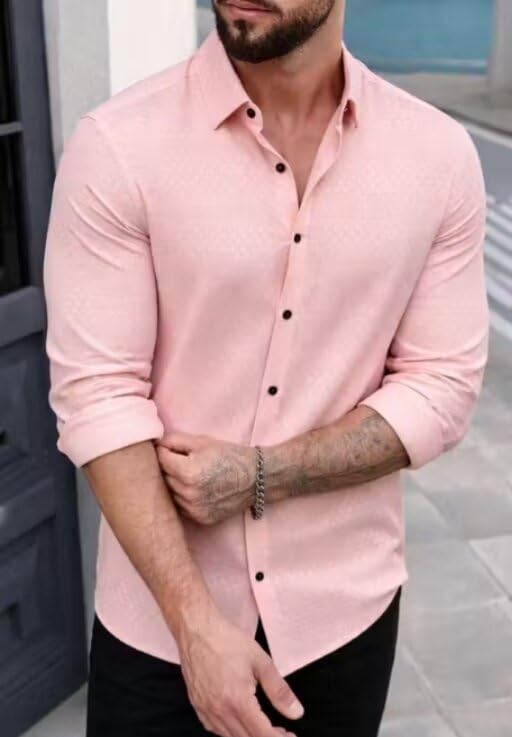 Image of Men's Slim Fit Formal Shirt | Premium Cotton Long Sleeve Shirt for Office, Business & Party