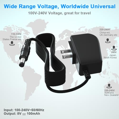 8V 100mA Quick Charger for Philips Norelco HQ840 Multigroom Series MG3750 MG3750/50 MG3750/10 MG3750/60 MG3760 MG3760/50 Trimmer Adapter Power Supply Cord for Philips