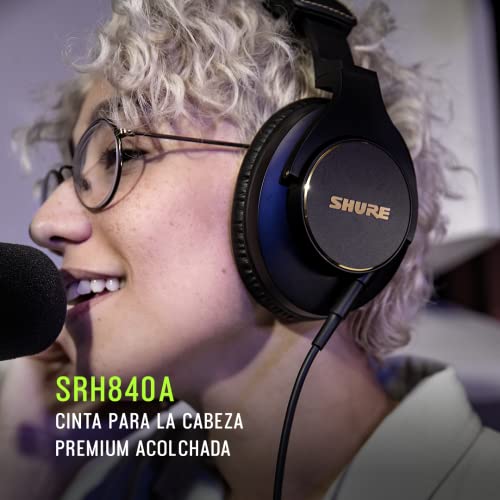 Shure SRH840A Auriculares con Cable de oído para Escuchar y monitoreo crítico, Profesionales, Sonido detallado, diseño Ajustable y Plegable - imagen 5