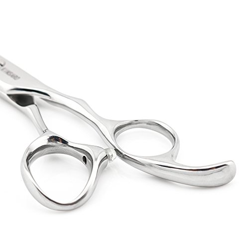 6" Professional Hair Scissors Cutting Shears Japan 440C Silvery Barber Hair Scissors Convex Edge Kinsaro - Thumbnail 7