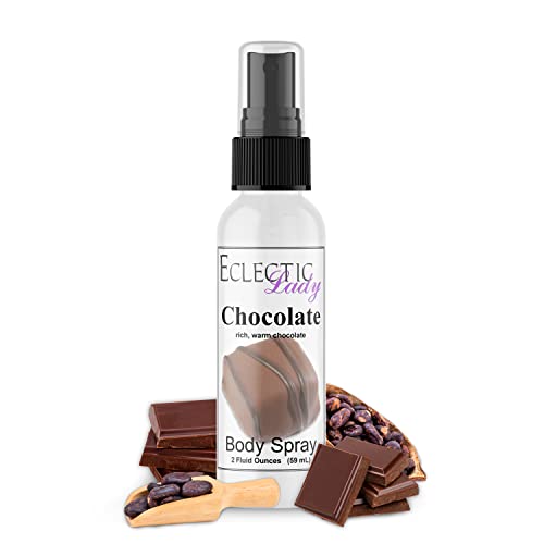 Eclectic Lady Chocolate Body Spray, 2 ounces, Body Mist for Women with Clean, Light & Gentle Fragrance, Cologne with Soft, Subtle Aroma For Daily Use