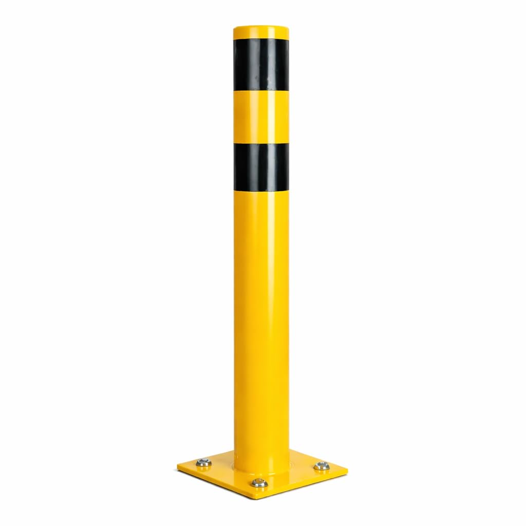 Poller aus Stahl – Lagerschutz für Ecken | Schutzbügel für Regale, Hochregale, Einfahrten, Höfe und Garagen (Pfosten 100 cm)