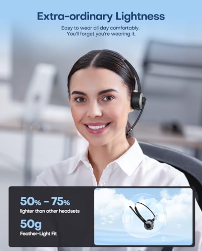 Vicimwann Bluetooth Headset, Wireless Headset With Mic For Work thumb #1