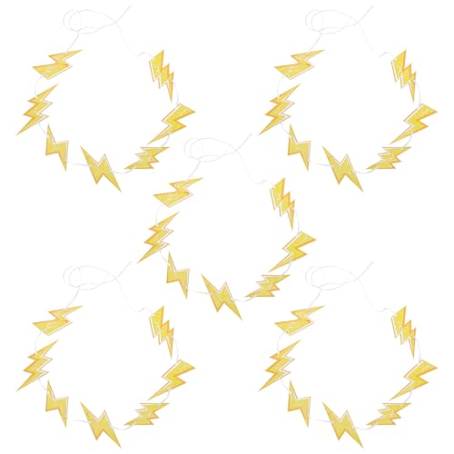 VANZACK Festoni per Feste a Tema Meteo Lampeggianti Gialli 5 Pezzi di Vortici Meteorologici a Spirale da Appendere al Soffitto per Compleanni e Shower Decorazioni Sospese Facili da