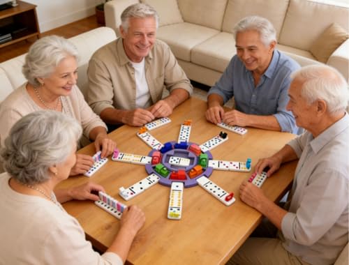 Juego de Mexican Train Dominoes para 2-8 jugadores, 10 marcadores miniatura 3