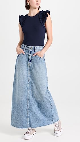 Free People Women's Come As You are Denim Maxi Skirt2