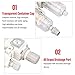 Air Filter Regulator Lubricator Combo G1/4in, Pneumatic Tool Air Pressure Regulator, Water Oil Separator with Aluminum Alloy Housing, Adjustable Pressure Gauge for Industrial Machi