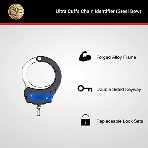 ASP Identifier Ultra Chain Handcuffs, Double-Locking Handcuffs, Colored Handcuffs, Forged Aluminum Restraints, Police Handcuffs, Law Enforcement Gear, Security Guard Equipment. Blue - Thumbnail 2