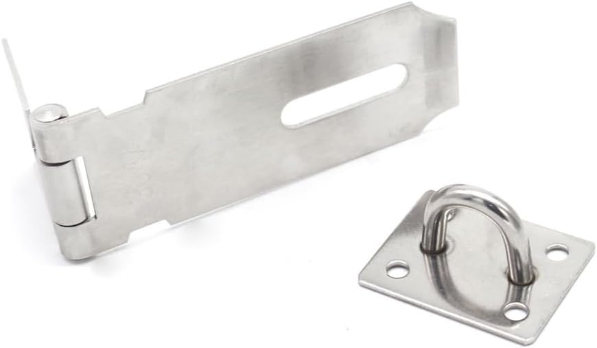 Door Hasp Latch, 5 inch Hasp Lock Stainless Steel Padlock Clasp with Screw for Door, Gate,Cabinets etc