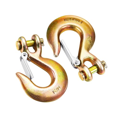 Ostacolo Fune di Traino Auto 2 Confezioni 5/16 Pollici Gancio di Traino - Gancio di bloccaggio Catena rimorchio di Traino, Gancio Scorrevole a Forcella con Gancio di SIC
