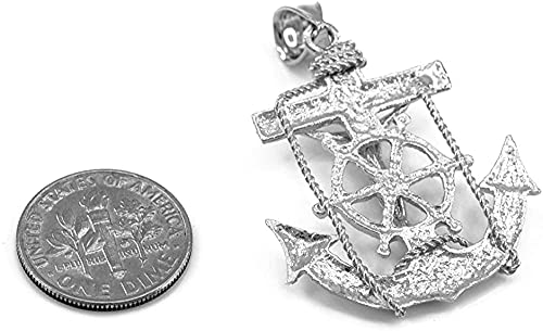 Claddagh Gold Men's Fine Jewelry .925 Sterling Silver Mariner Crucifix Anchor Cross Pendant Charm4