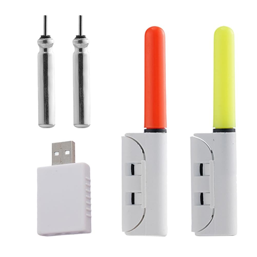PATIKIL Bobbers De Pêche Lumineux – Lot De 3, Flottabilité 70g (2,5 Oz), Piles CR2032 Incluses – Rouge/Vert Interchangeable – Pêche De Nuit