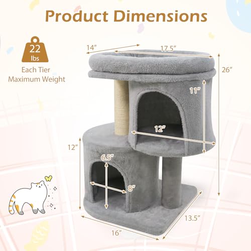 Árbol para gatos Tangkula pequeño 26 pulg interior gris miniatura 4