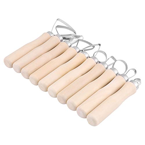 Cosiki Juego de Herramientas de Tallado con de Madera para Escultura de Arcilla para Artesanos Profesionales, 10 Piezas de Herramientas Moldeadoras de Cera para Modelo de Tallado de Escultura,