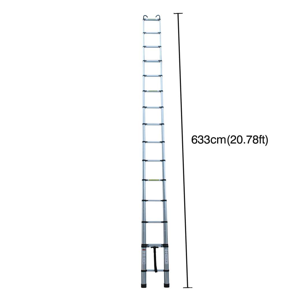 Escalera telescópica multiusos de 6,2 m, con gancho extraíble, aluminio de alta calidad, extensible, antideslizante, para escalada/oficina/loft, escalera doméstica, 150 kg de capacidad de carga