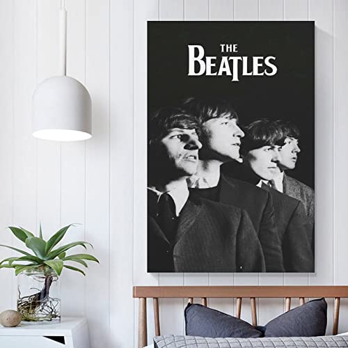 LORGL Poster décoratif sur toile The Beatles Black & White Art – Impression moderne pour chambre à coucher – 50 x 75 cm - Les Beatles, Paul McCartney, John Lennon, RIngo Starr, George Harrison LORGL Poster décoratif sur toile The Beatles Black & White Art - Impression moderne pour chambre à coucher - 50 x 75 cm – Image 6